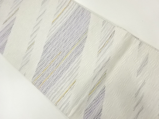 JAPANESE KIMONO / ANTIQUE FUKURO OBI / SILK / WOVEN ABSTRACT DIAGONAL STRIPE